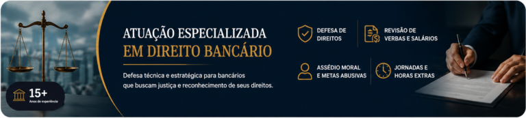 Advogado trabalhista bancário com atuação em assédio moral, burnout e direitos do bancário em 