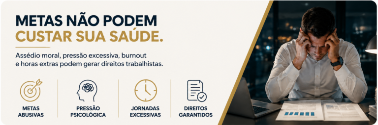 Profissional do setor bancário enfrentando pressão excessiva, burnout e jornadas prolongadas em 