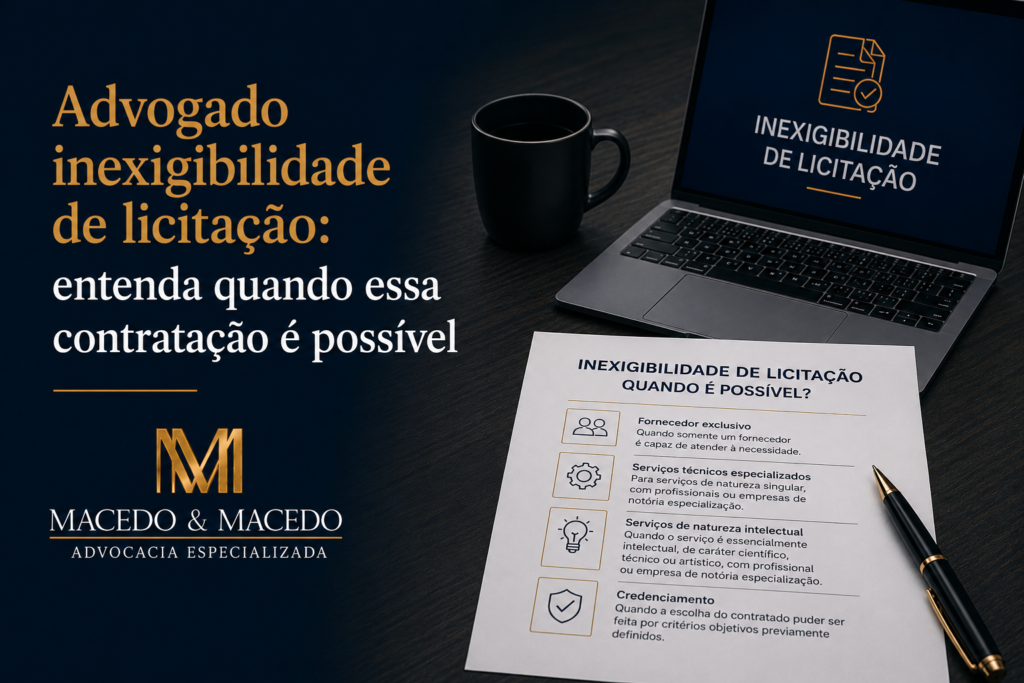 Advogado inexigibilidade de licitação: entenda quando essa contratação é possível